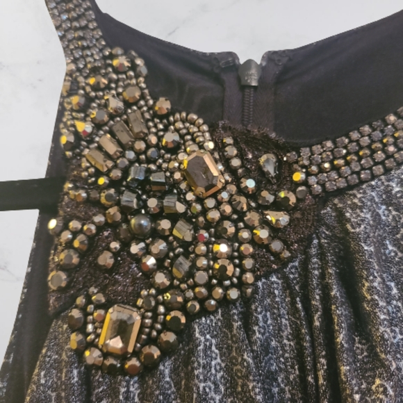 David Meister Beaded Formal Maxi Dress - Picture 4 of 6